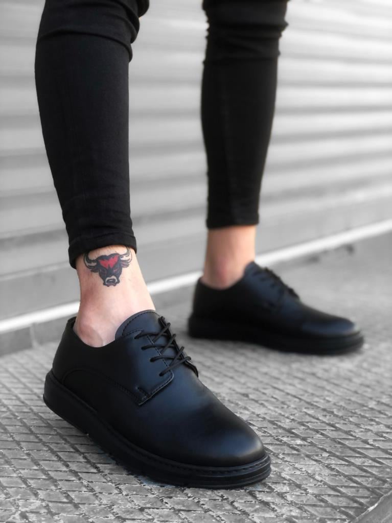 BA0003 Laced Classic Black High Black Base Casual Men's Shoes