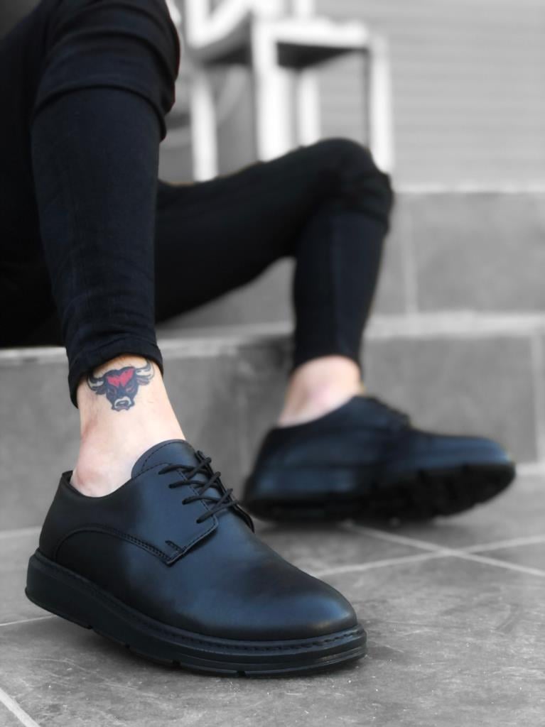 BA0003 Laced Classic Black High Black Base Casual Men's Shoes