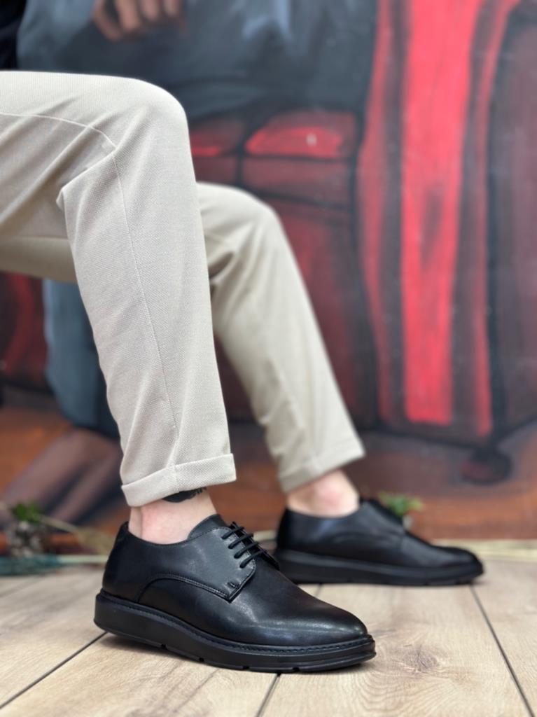 BA0003 Laced Classic Black High Black Base Casual Men's Shoes