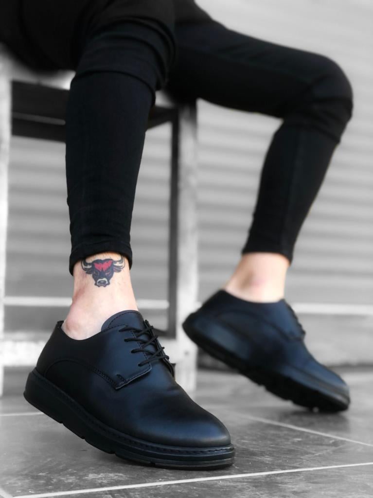 BA0003 Laced Classic Black High Black Base Casual Men's Shoes