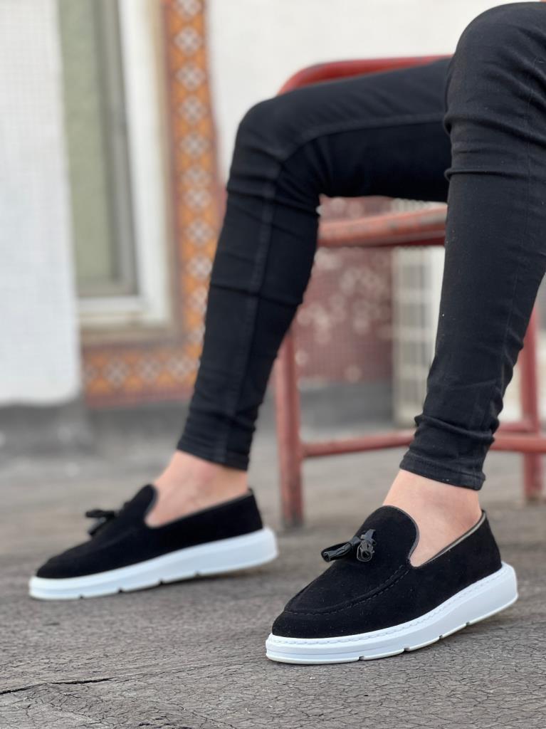 BA0005 Lace-Up High Platform Classic Suede Buckle Tassel Corcik Men's Shoes