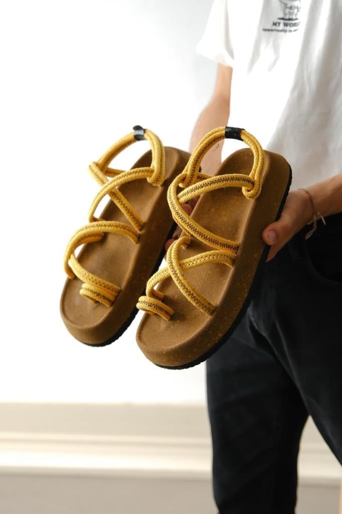 Bodrum Rope Yellow Casual Sandal