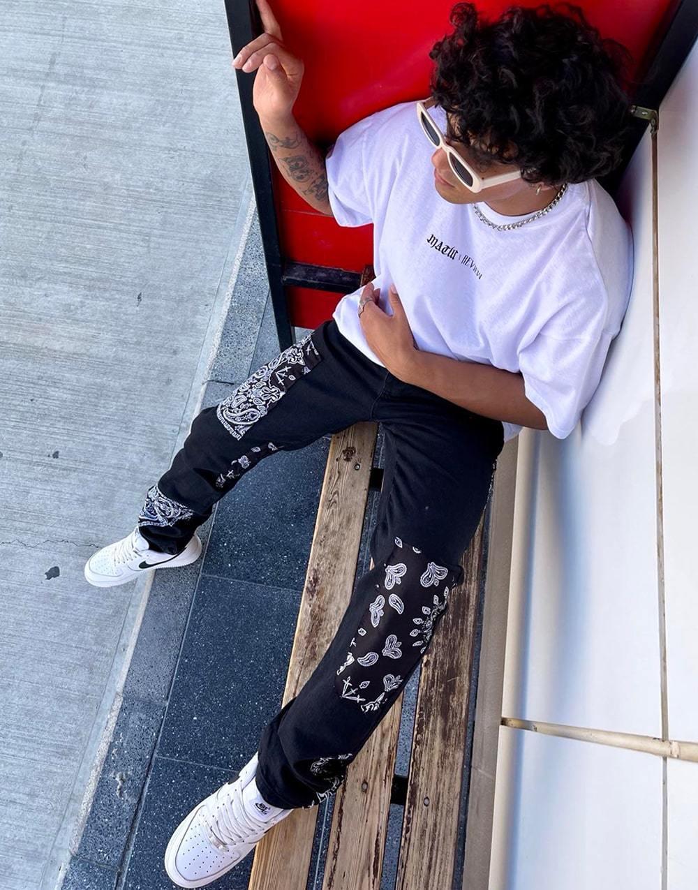 BPM Vip Bandana Design Men's Jeans