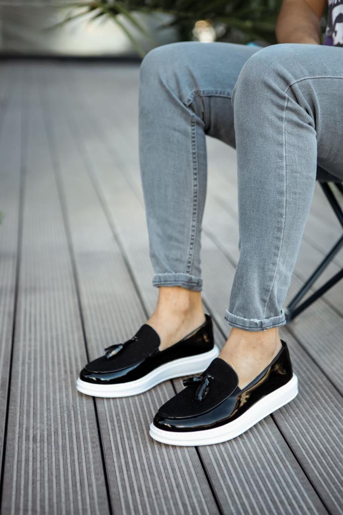 Chekich CH002 Patent Leather BT Men's Shoes BLACK