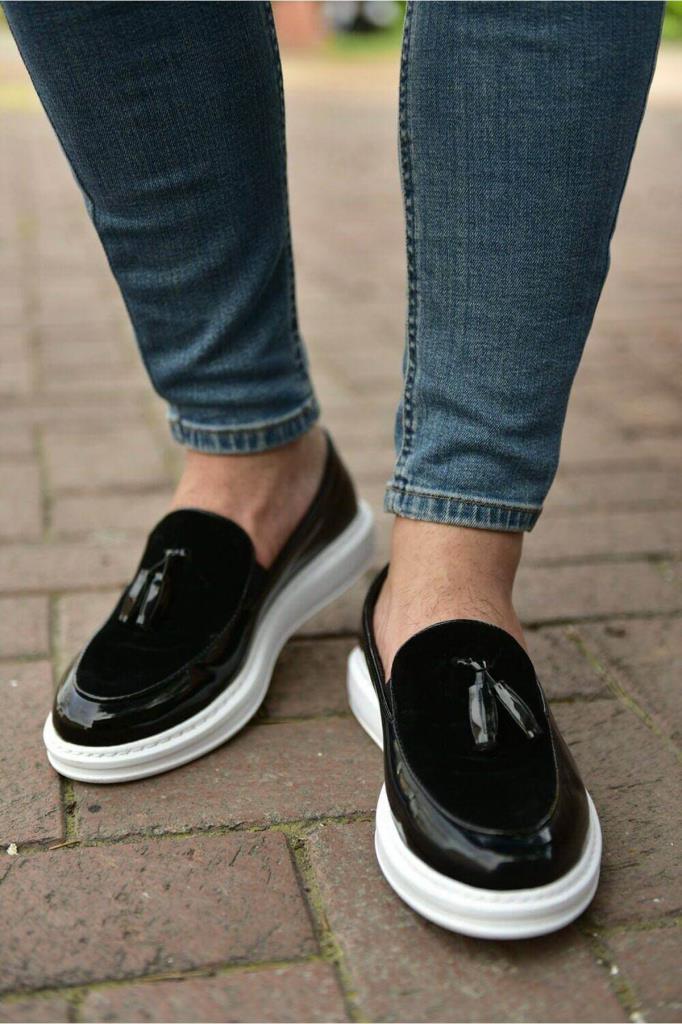 Chekich CH002 Patent Leather BT Men's Shoes BLACK