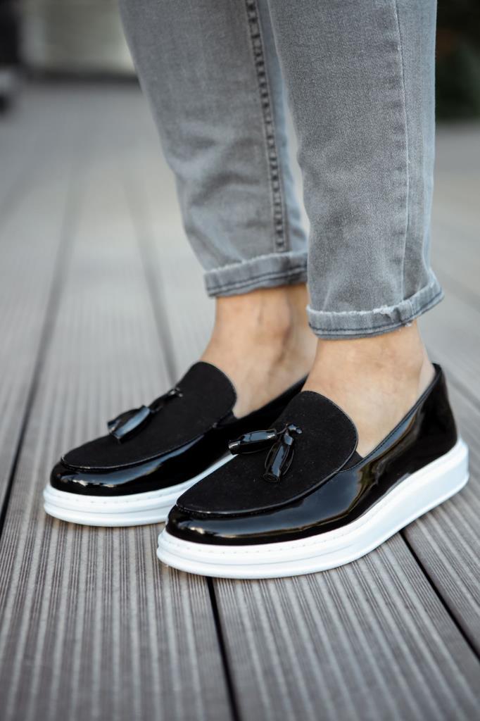 Chekich CH002 Patent Leather BT Men's Shoes BLACK