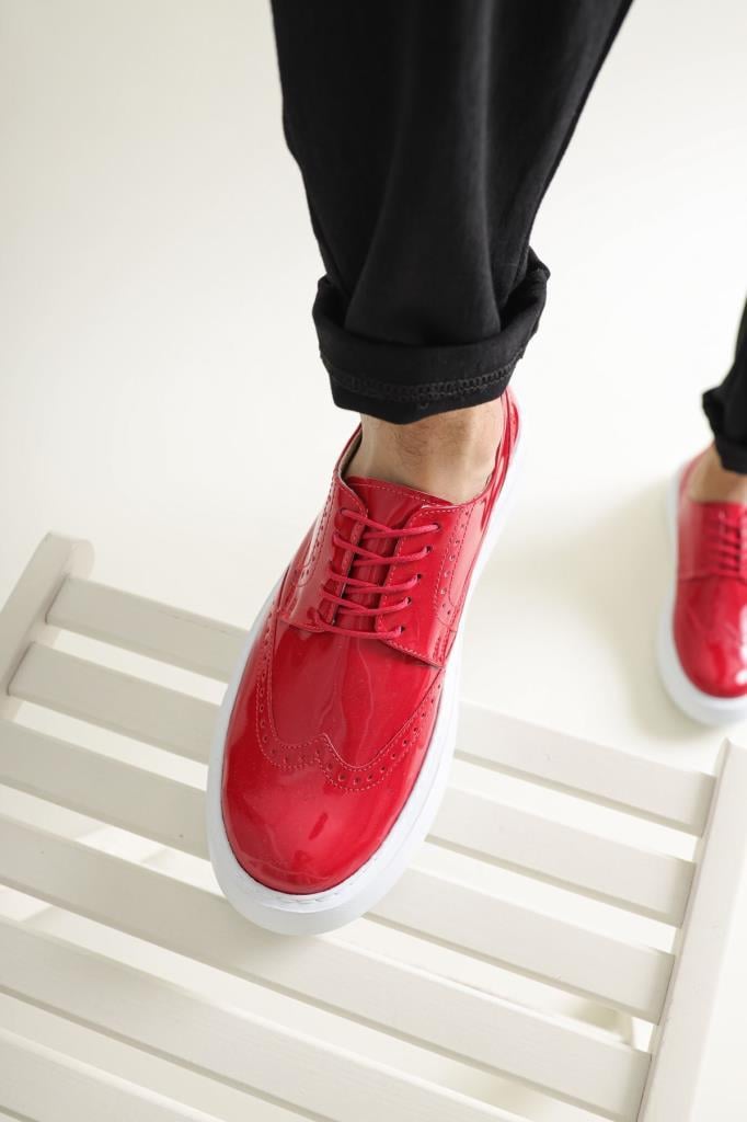 Chekich CH149 BT Patent Leather Men's Shoes RED