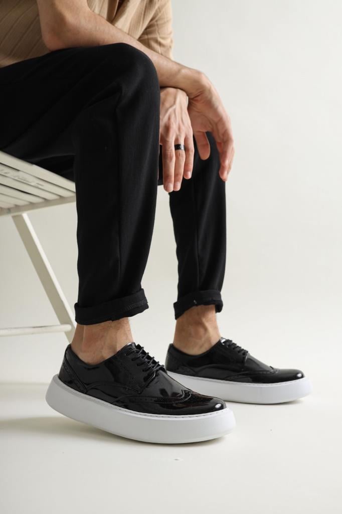 Chekich CH149 BT Patent Leather Men's Shoes BLACK