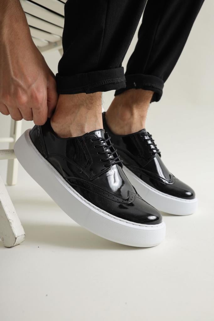 Chekich CH149 BT Patent Leather Men's Shoes BLACK