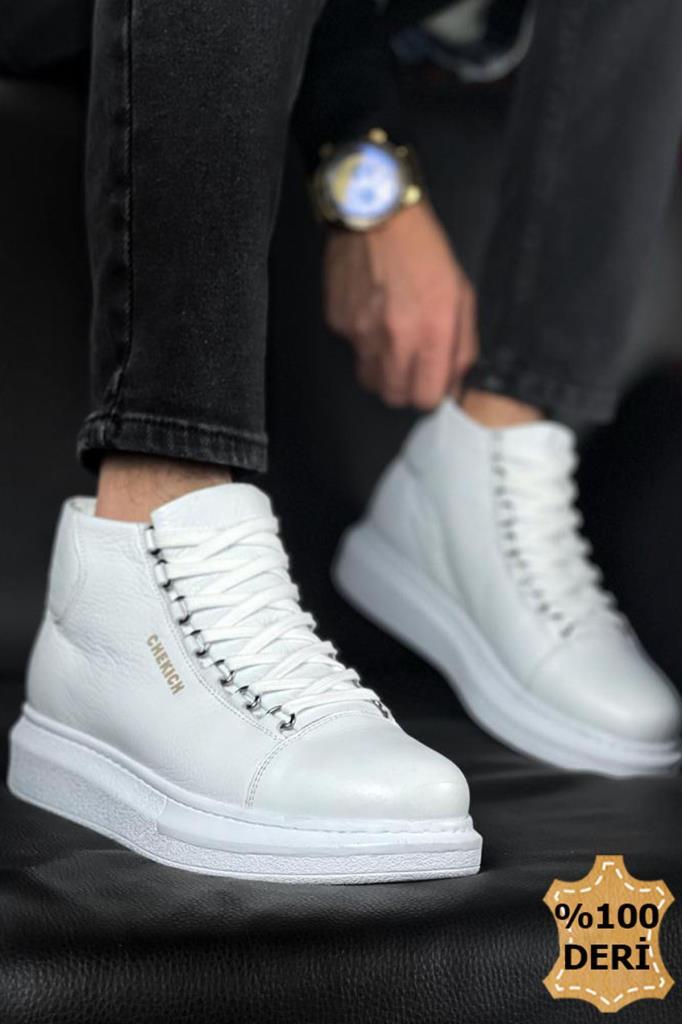 Chekich CH258 BT Genuine Leather Men's Boots WHITE