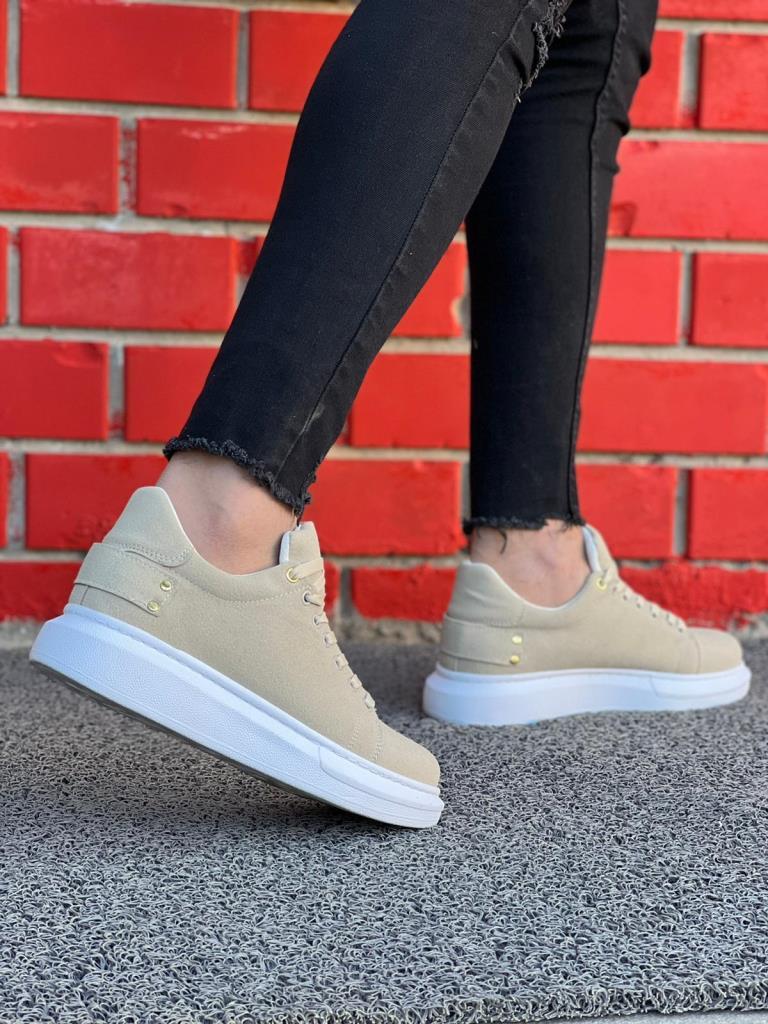 KB047 Beige Suede Casual Men's Shoes