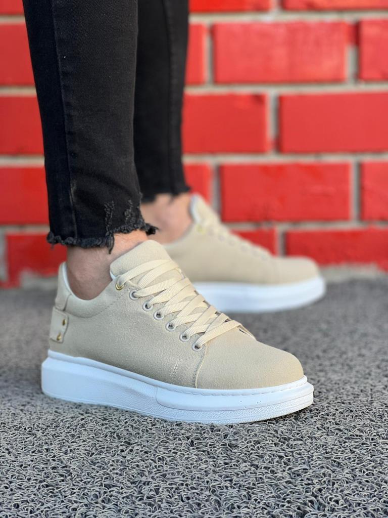 KB047 Beige Suede Casual Men's Shoes