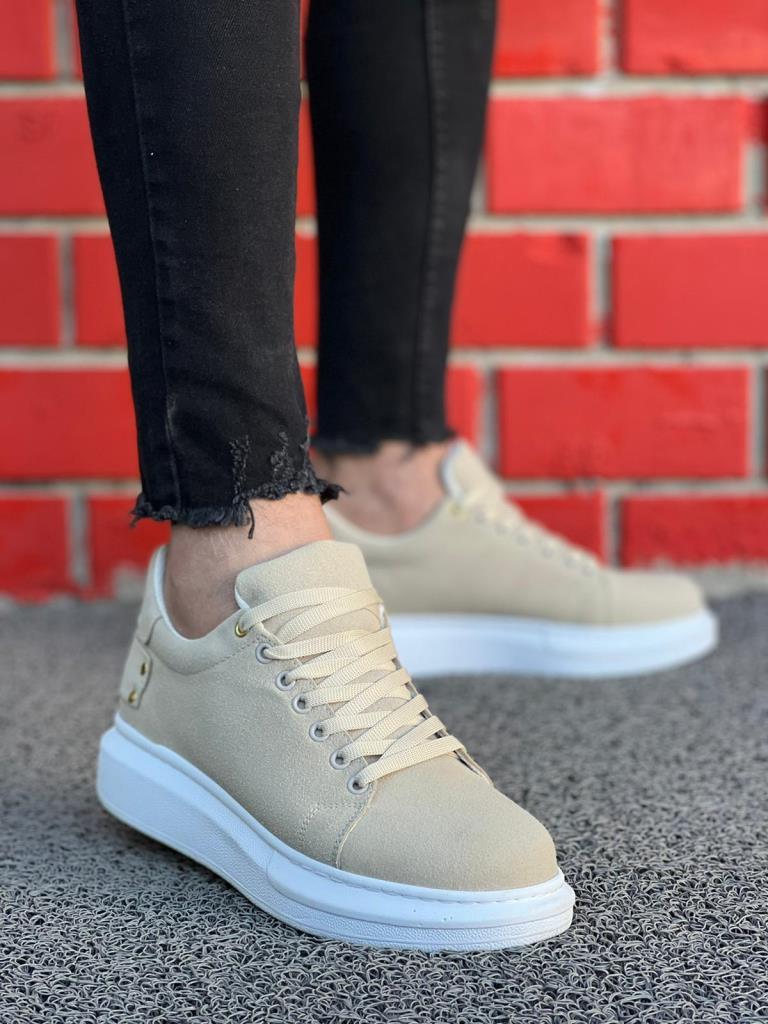 KB047 Beige Suede Casual Men's Shoes