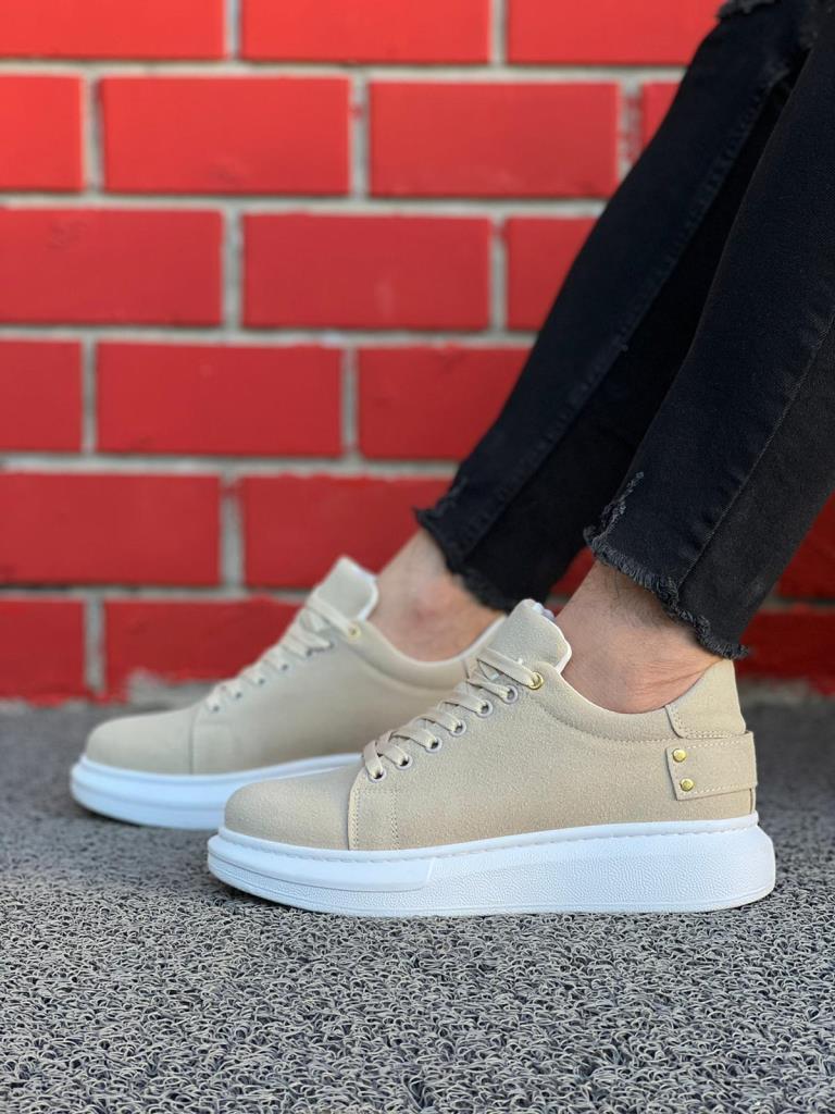 KB047 Beige Suede Casual Men's Shoes