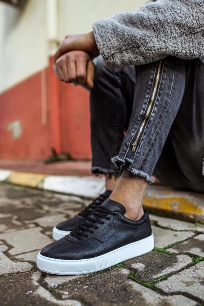 Knack Casual Shoe 060 Black (White Sole)