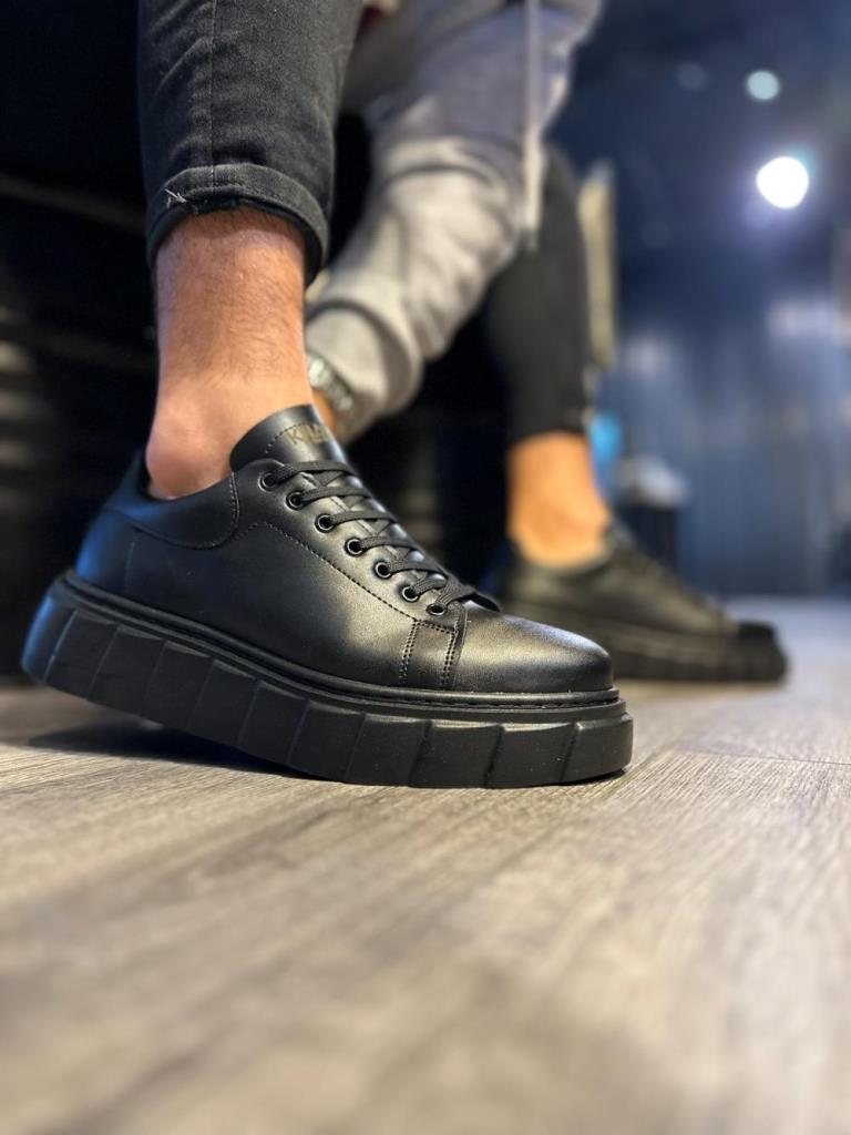 Knack High-Sole Casual Shoes, Black - 144