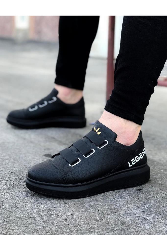 Wagoon WG029 3 Strap Legend Coal Thick Sole Casual Men's Shoes