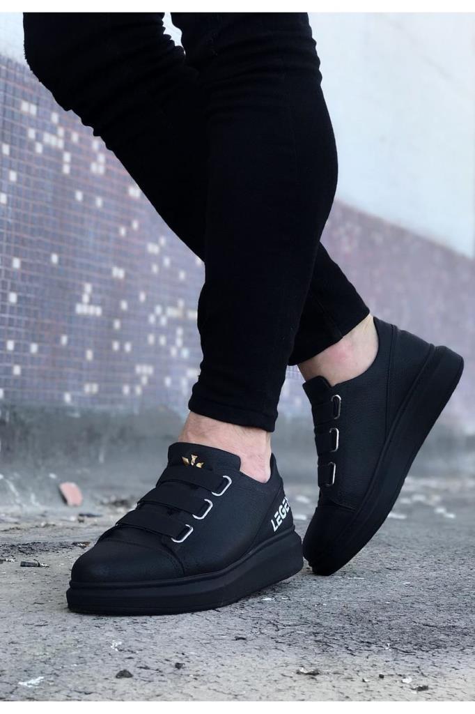 Wagoon WG029 3 Strap Legend Coal Thick Sole Casual Men's Shoes