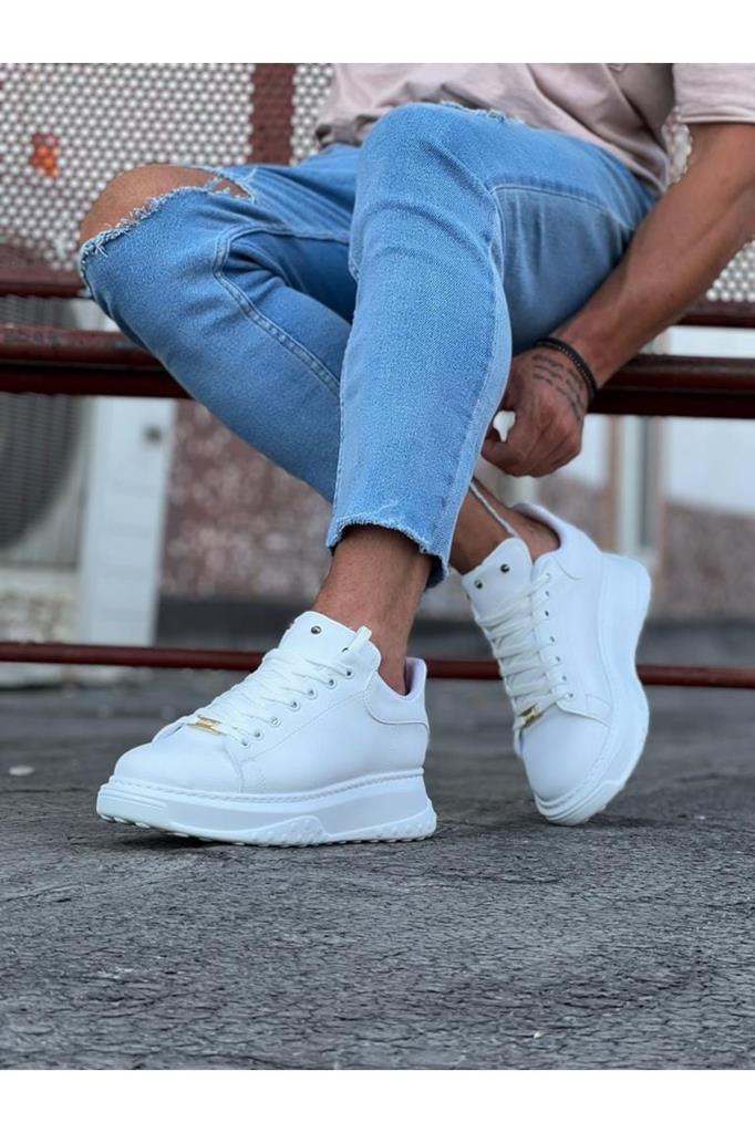Wagoon WG501 White Men's High Sole Shoes