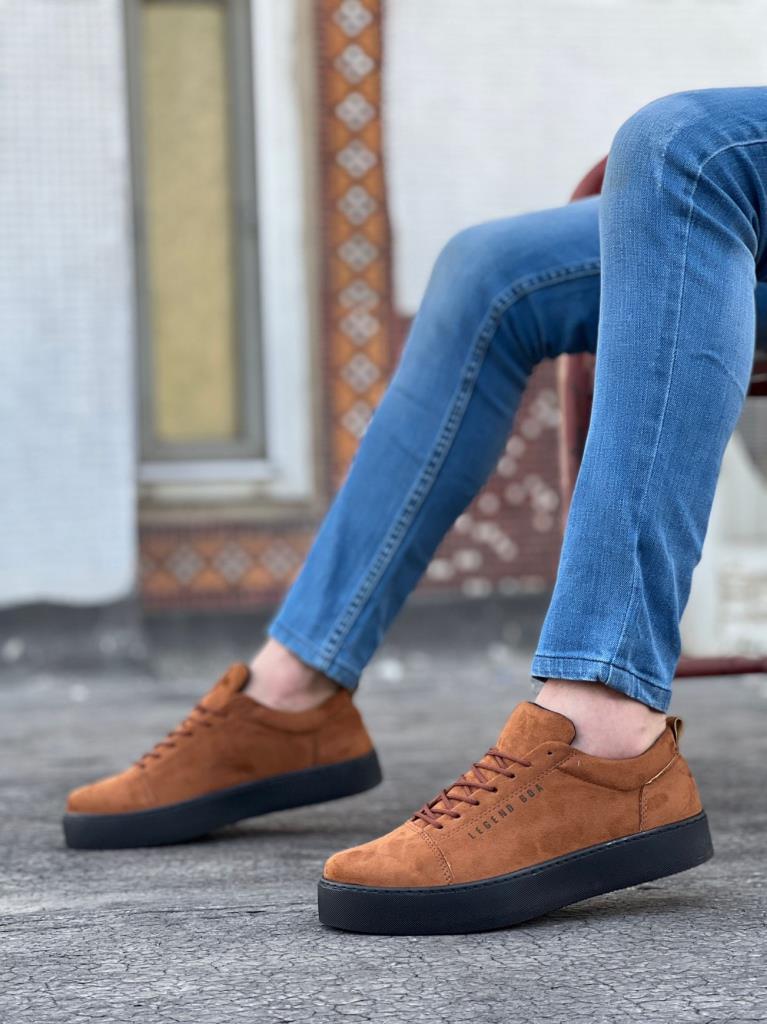 BA0104 Lace-up Taba Suede Black Sole Sport Classic Men's Shoes
