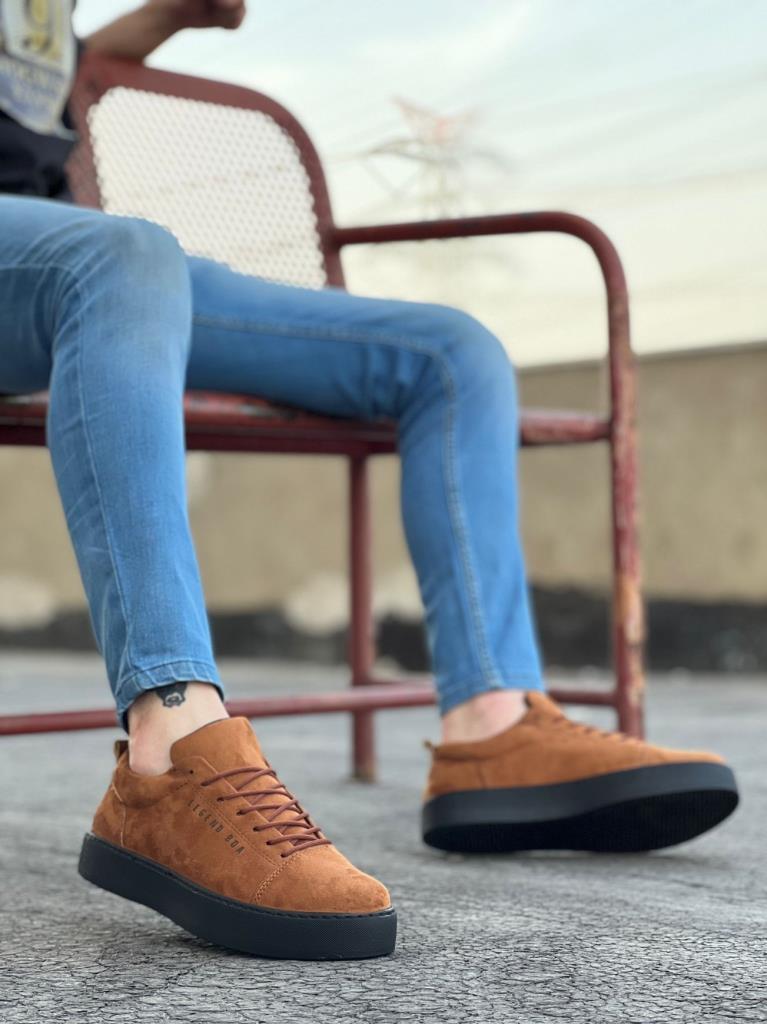 BA0104 Lace-up Taba Suede Black Sole Sport Classic Men's Shoes