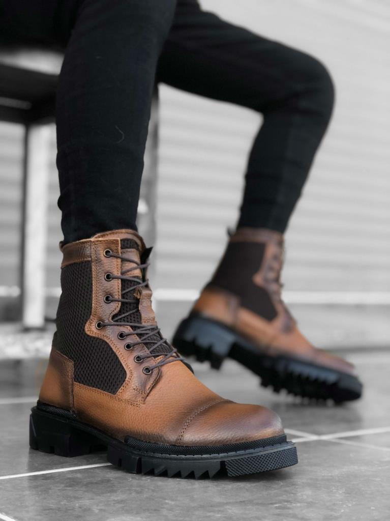 BA0183 Genuine Leather Taba Men's Postal Boot