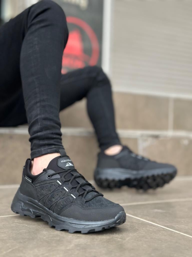 Men's Thermal Trekking Shoes-Thick Sole, Black