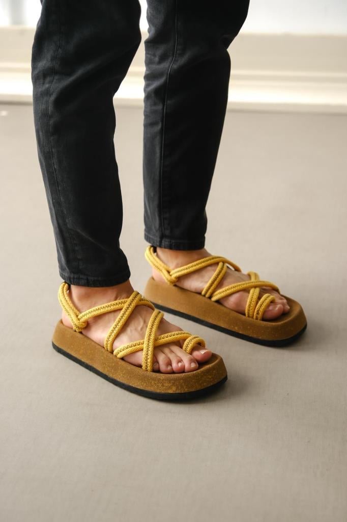 Bodrum Rope Yellow Casual Sandal