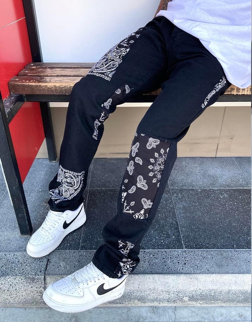 BPM Vip Bandana Design Men's Jeans