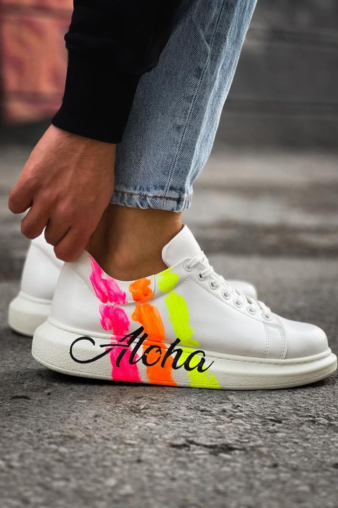 CH254 CBT Pittura Men's Aloha Shoes Yellow Pink White