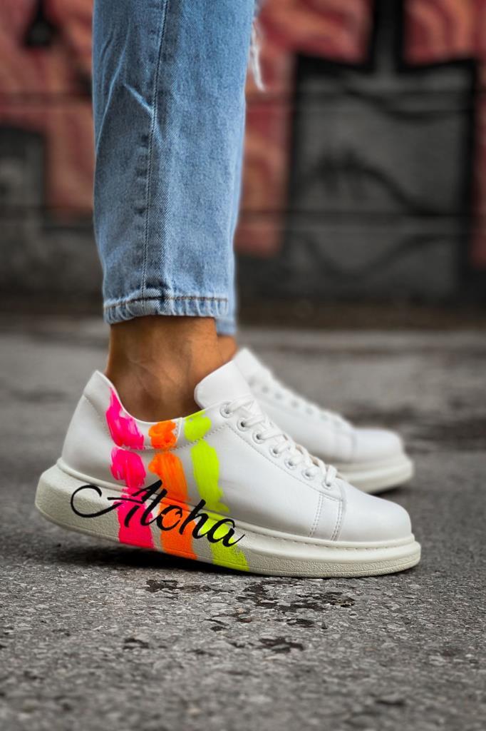 CH254 CBT Pittura Men's Aloha Shoes Yellow Pink White