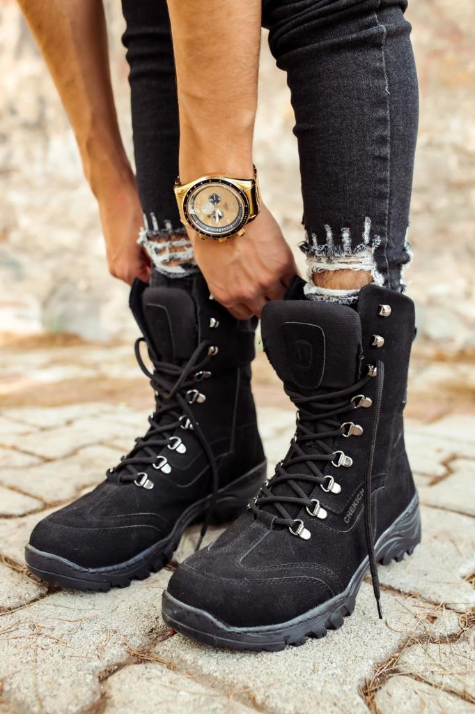 Chekich CH051 Suede ST Men's Boots BLACK