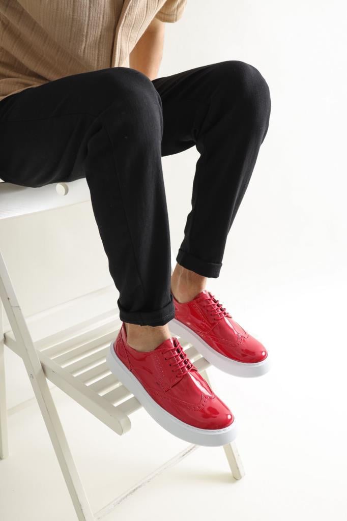 Chekich CH149 BT Patent Leather Men's Shoes RED