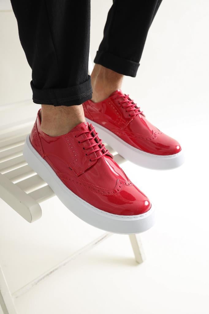 Chekich CH149 BT Patent Leather Men's Shoes RED