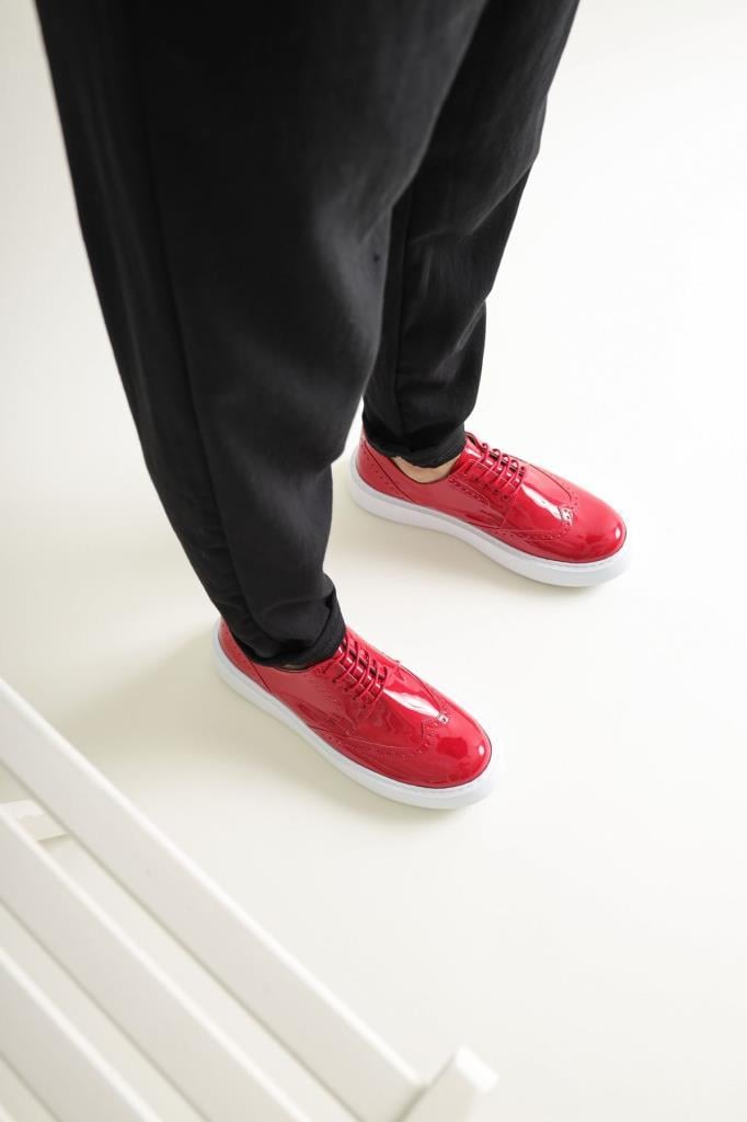 Chekich CH149 BT Patent Leather Men's Shoes RED