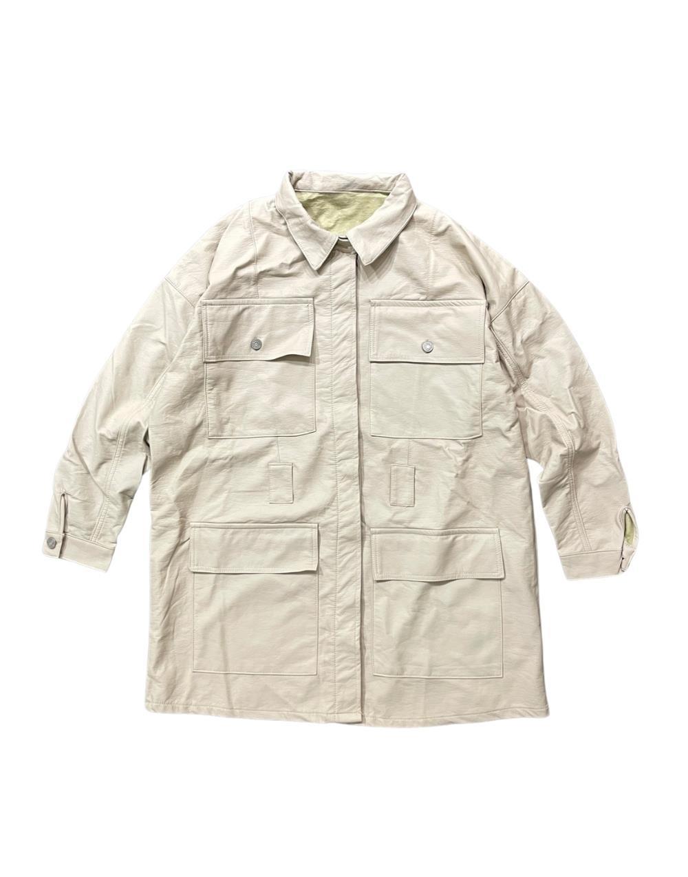 Men's Leather Parka with Multiple Pockets