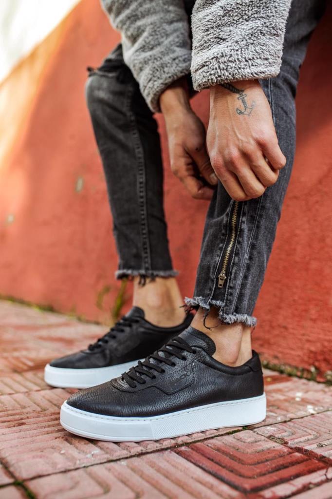 Knack Casual Shoe 060 Black (White Sole)