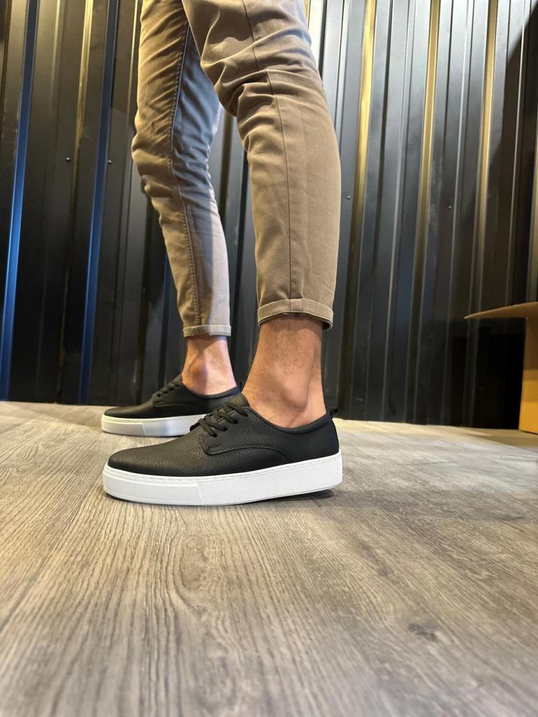 Knack Casual Shoes 077 Black (White Sole)