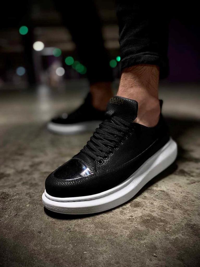 Knack Sneakers Shoes 813 Black (White Sole)