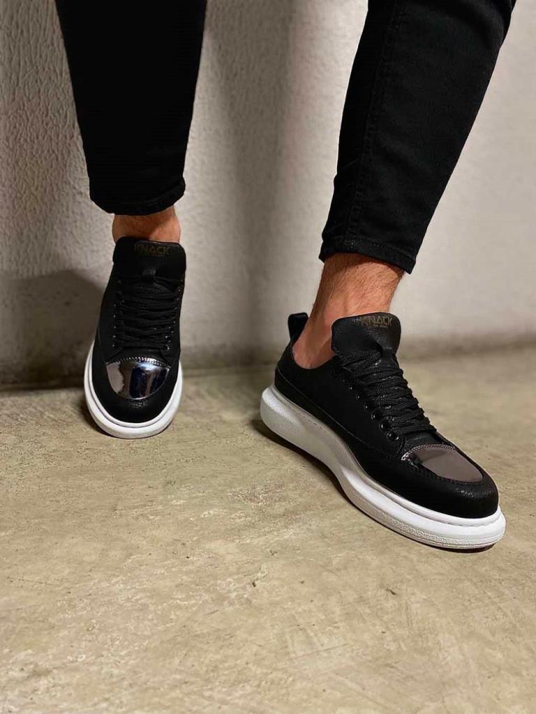 Knack Sneakers Shoes 813 Black (White Sole)