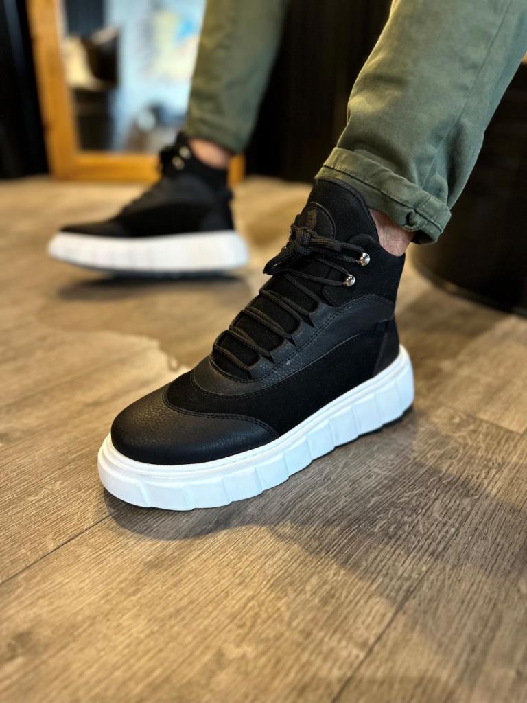 Knack High-Sole Boot 104 Black White Sole
