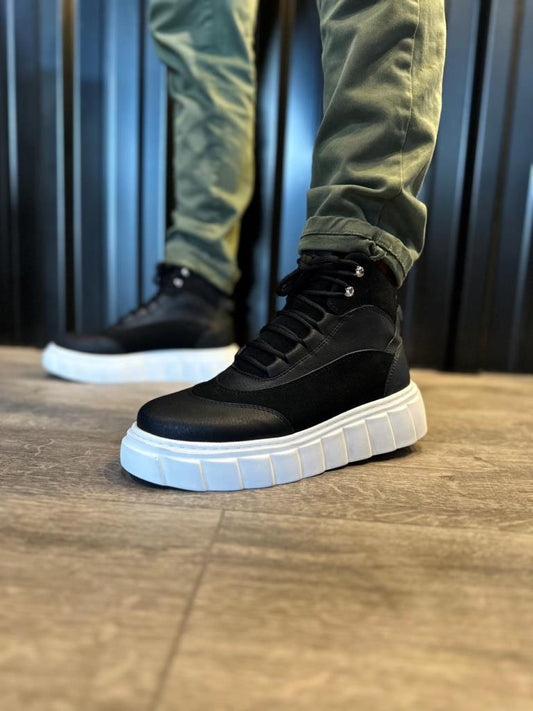 Knack High-Sole Boot 104 Black White Sole