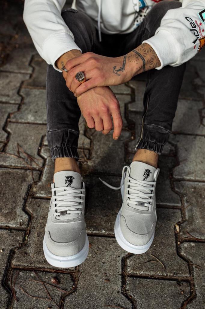 Knack High Sole Everyday Suede Shoes 040 Stone