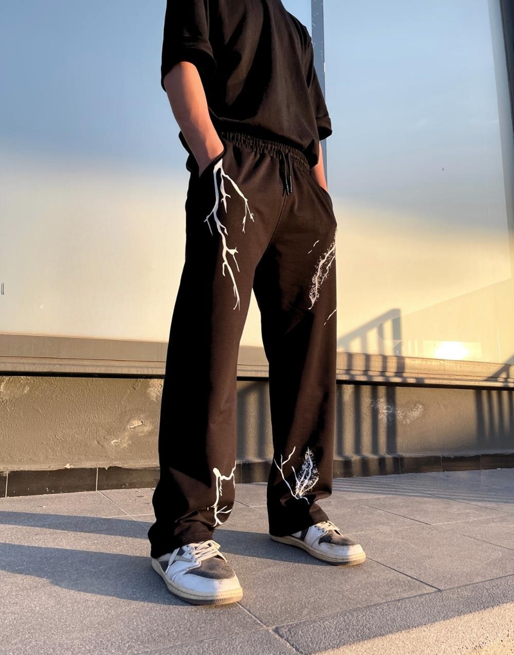 Slim Fit Lightning Baggy Sweatpants