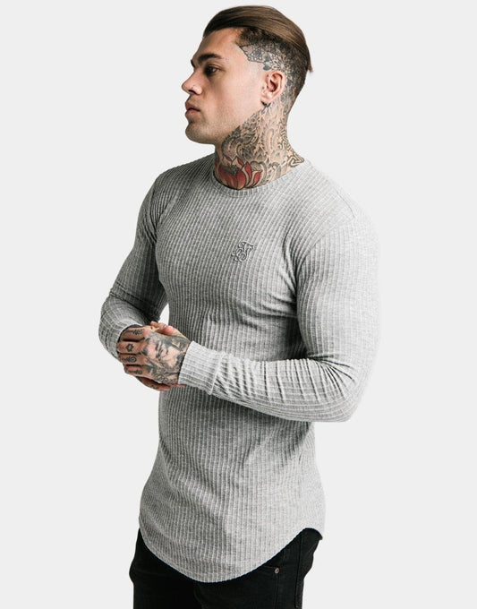 Men's SikSilk Brushed Knit Jumper - Grey
