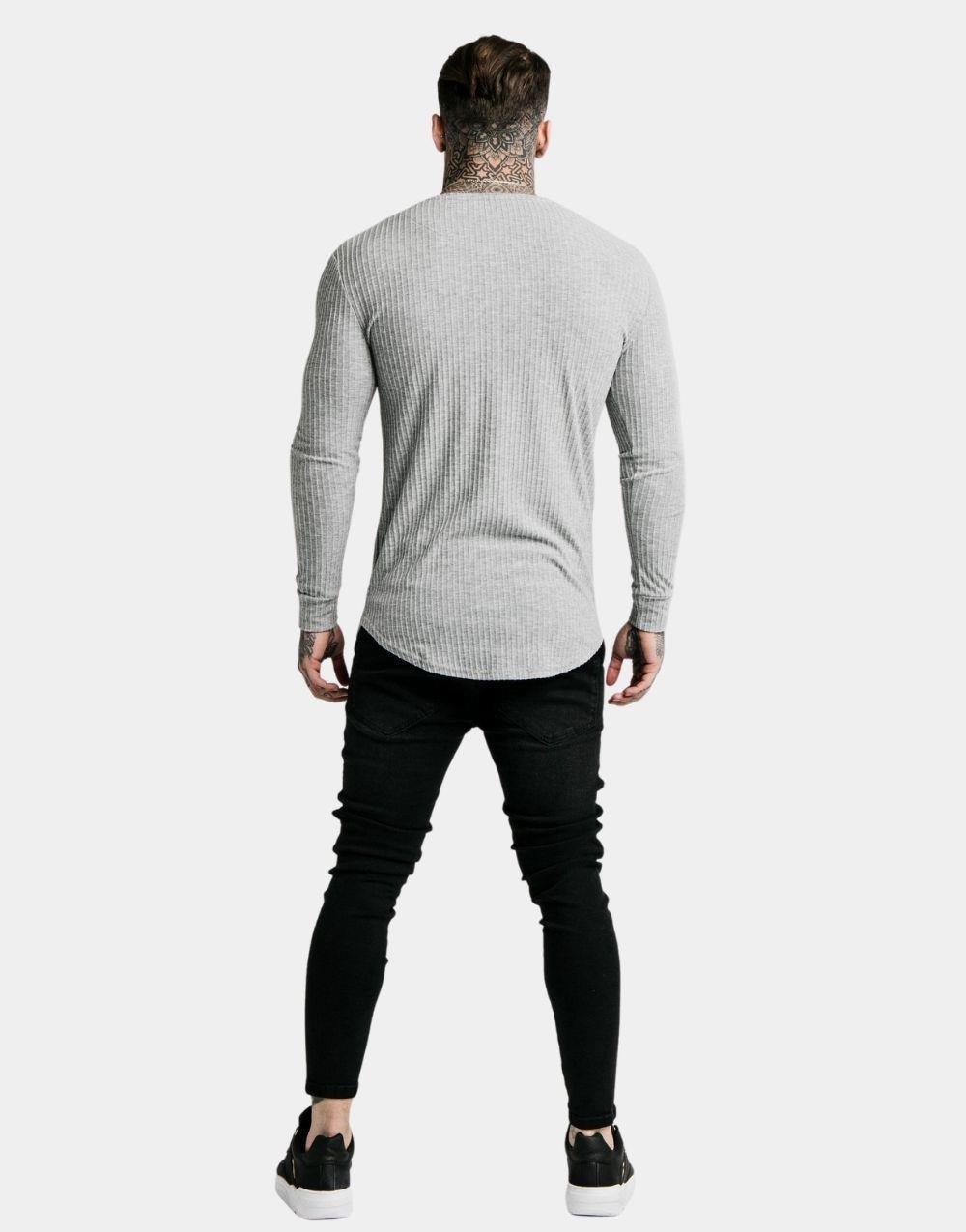 Men's SikSilk Brushed Knit Jumper - Grey