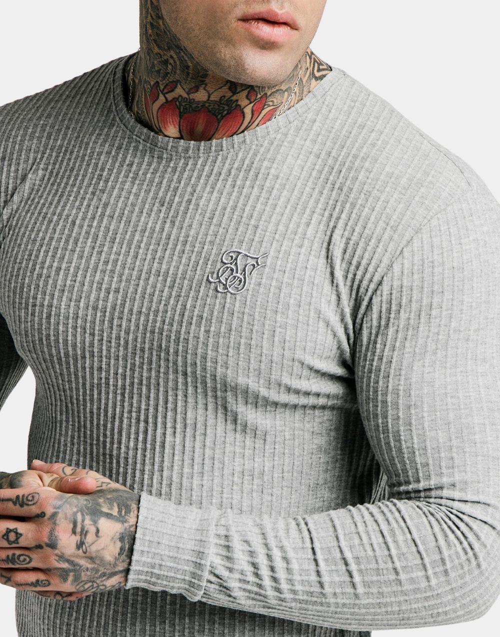 Men's SikSilk Brushed Knit Jumper - Grey