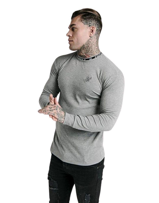SikSilk Men's Banded Turtle Neck Long Sleeve Sweater