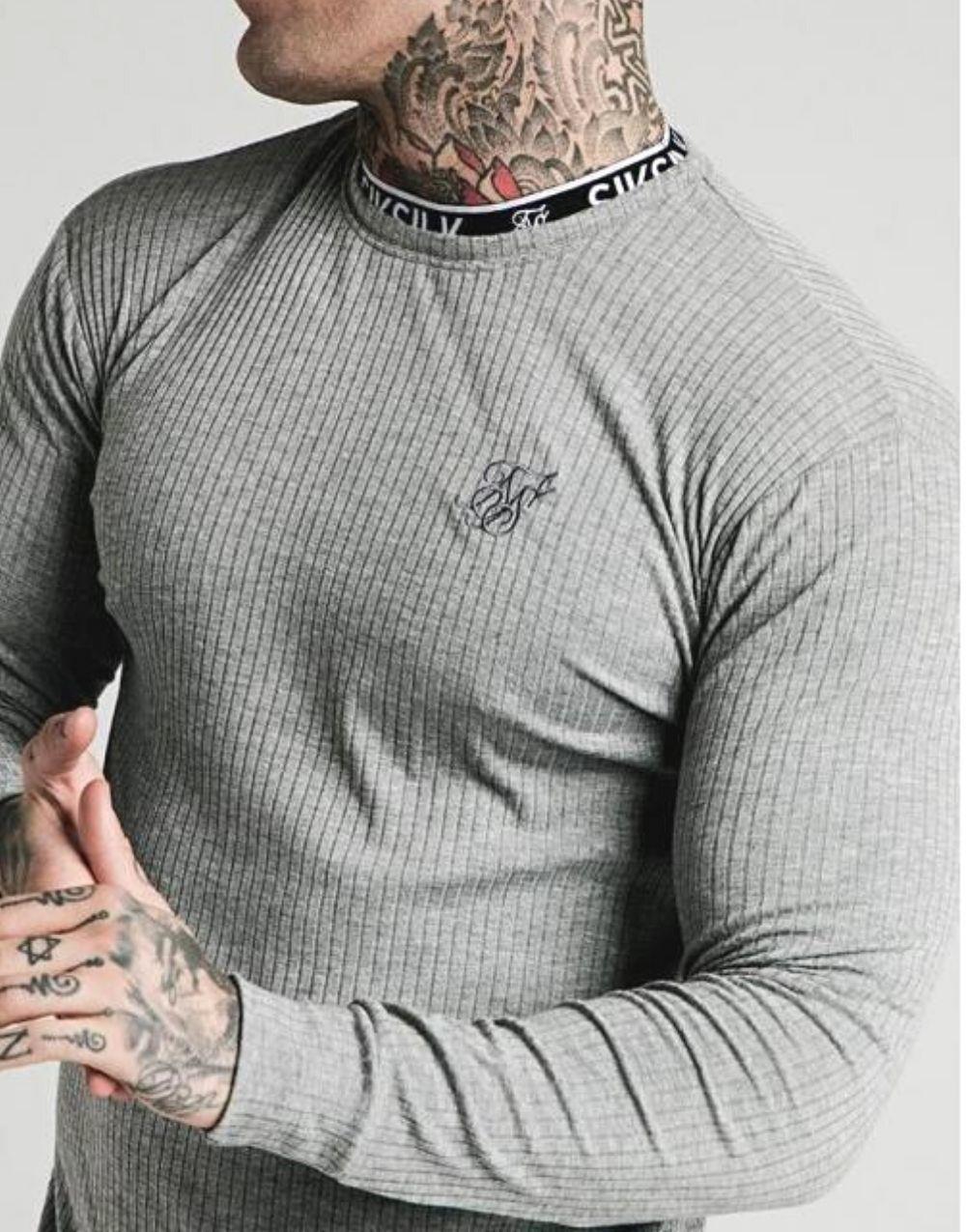 SikSilk Men's Banded Turtle Neck Long Sleeve Sweater