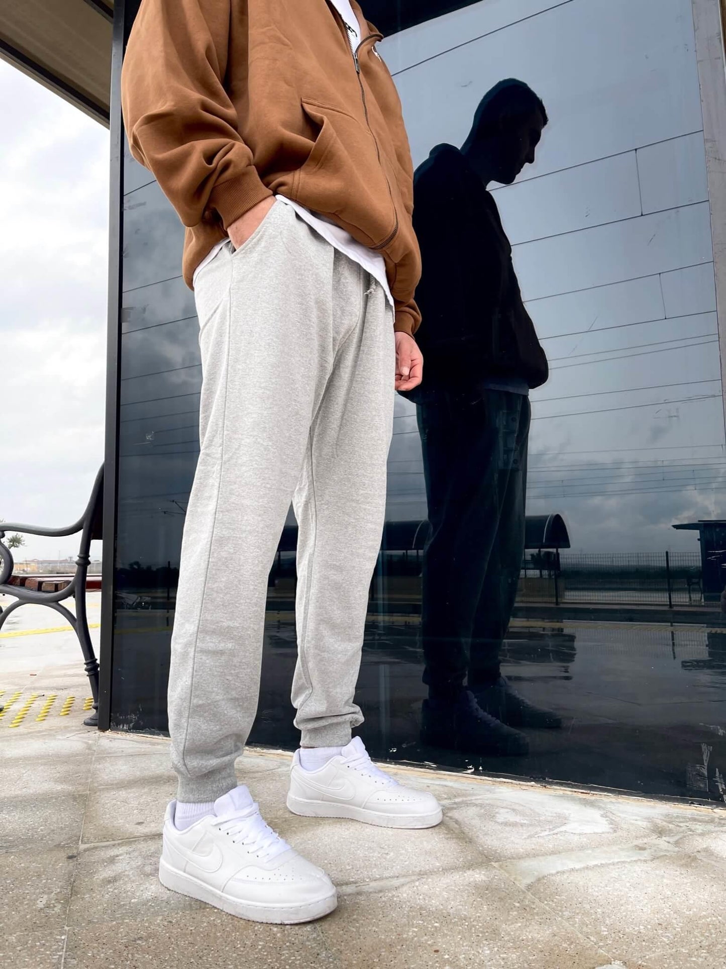 Unisex Fleece Sweatpants - Grey